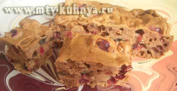 Кекс с яблоками и клюквой - без яиц