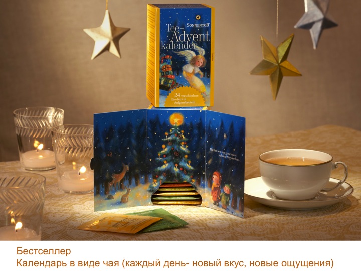 календарь в виде чая "в ожидании Рождества"